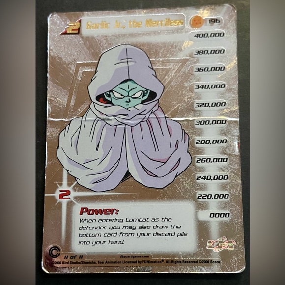 Dragonball Z Card Game - Garlic Jr., the Merciless holo foil 11 of 11 - 2000 - Picture 3 of 3